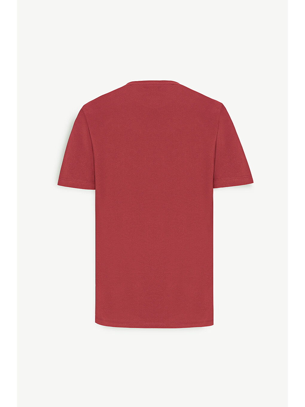 Erkek Bordo Standart Fit Normal Kesim Bisiklet Yaka Pamuklu Tişört-8