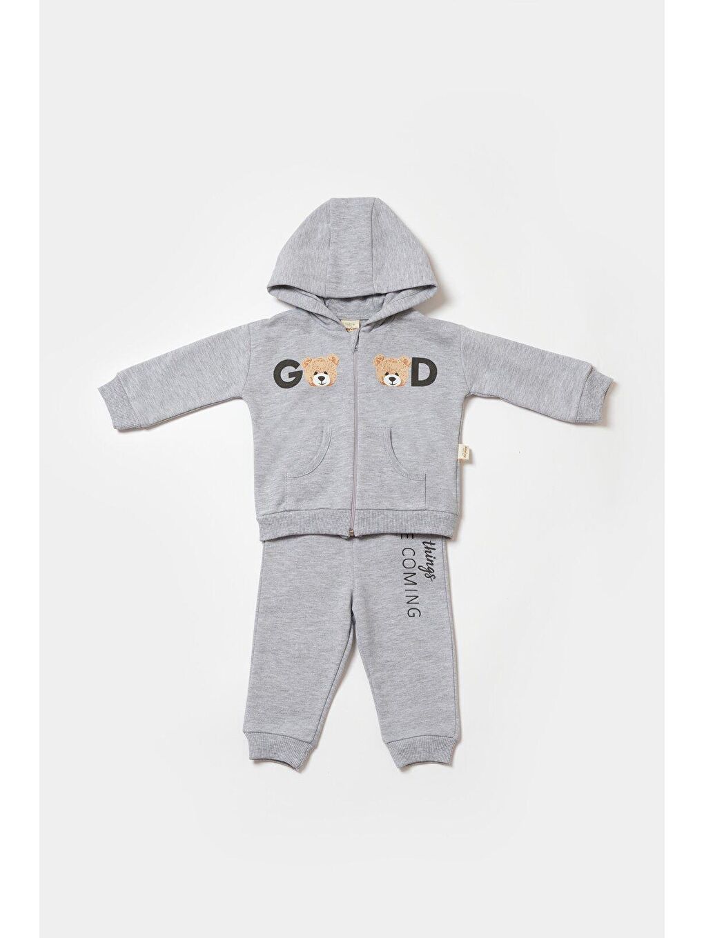 Gri Kapüşonlu Ceket & Pantolon-2
