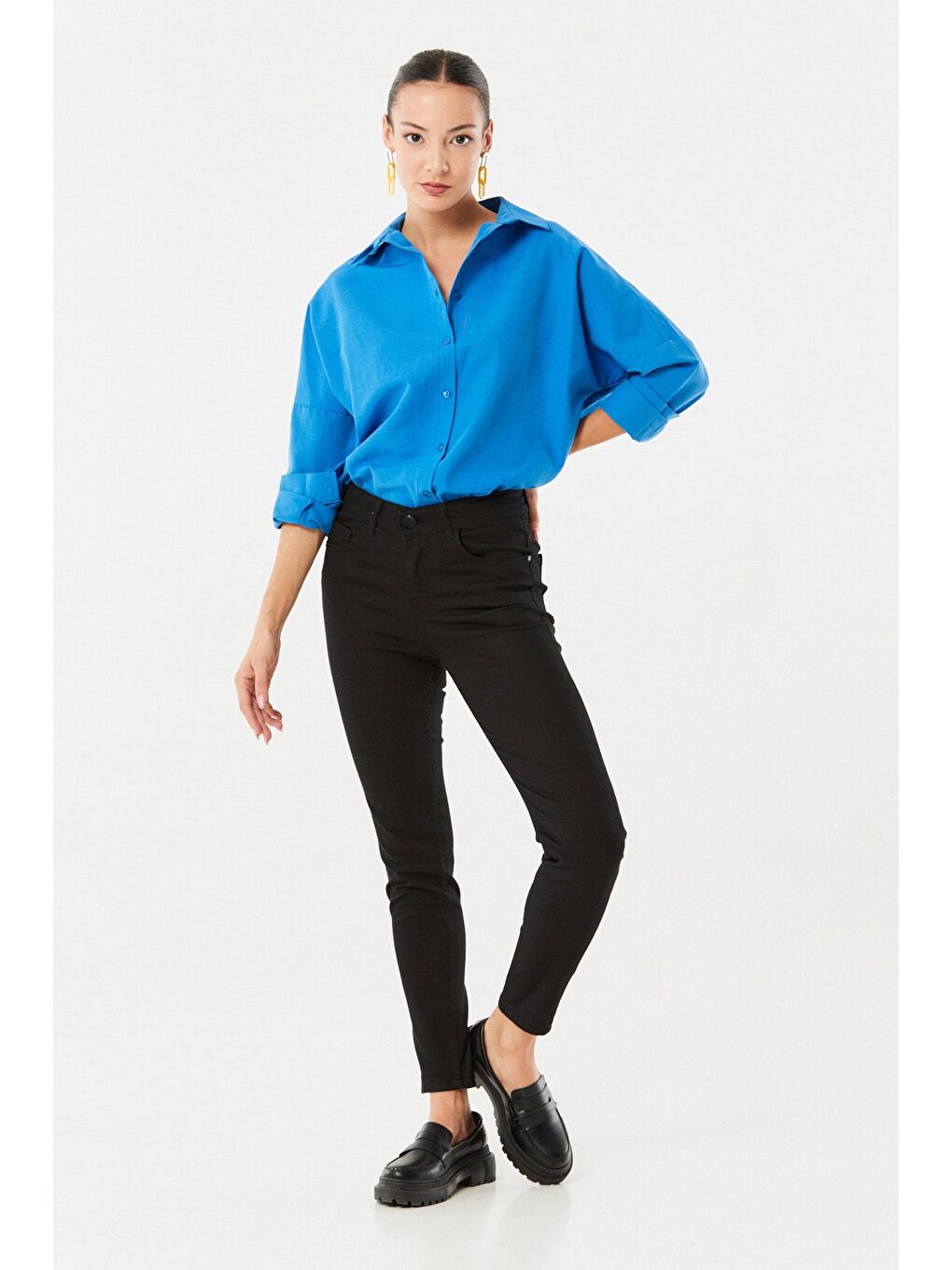 Siyah Yüksek Bel Skinny Jean