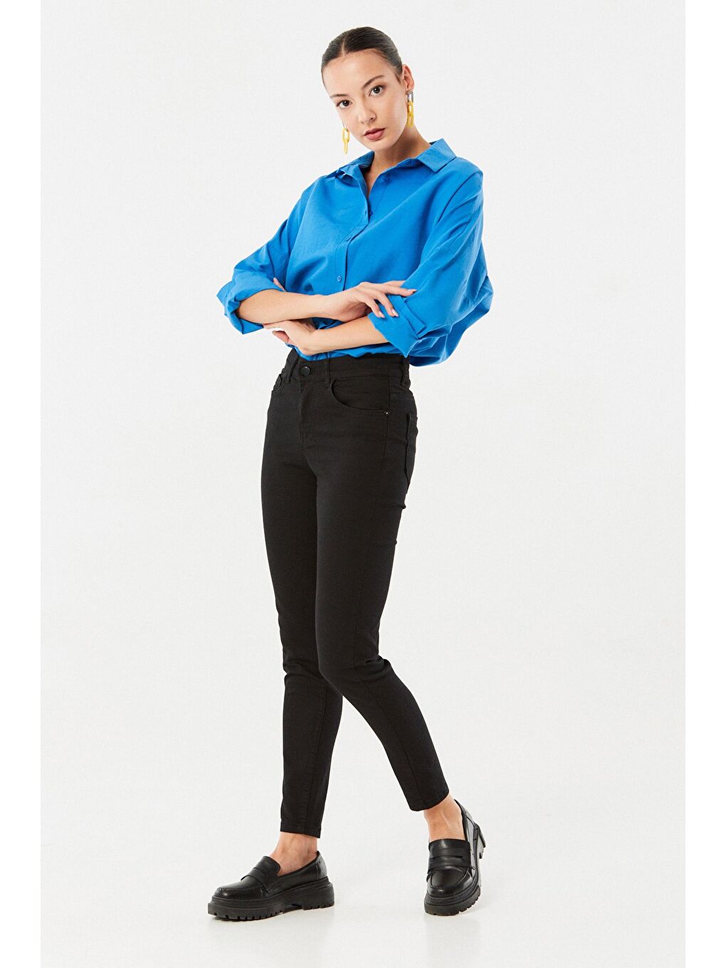 Siyah Yüksek Bel Skinny Jean-2