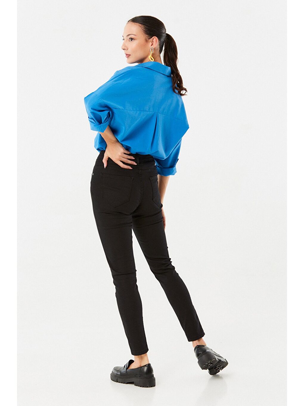 Siyah Yüksek Bel Skinny Jean-4