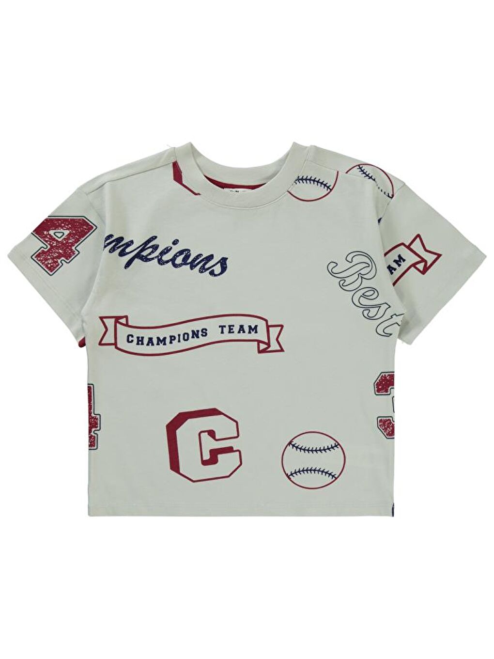 Bordo Boys Champıons Emprime 6-9 Yaş Tişört-2