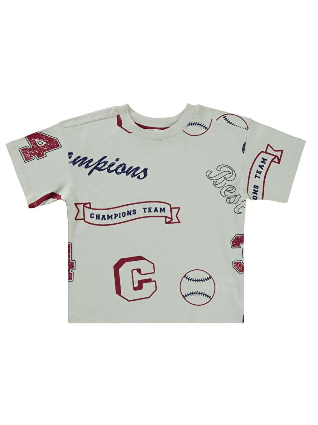 Bordo Boys Champıons Emprime 6-9 Yaş Tişört-1