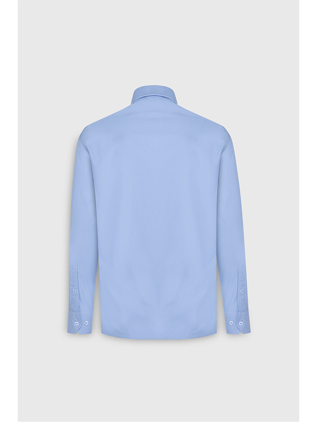 Erkek Açık Mavi Slim Fit Dar Kesim %100 Pamuk Düğmeli Yaka Oxford Gömlek-8