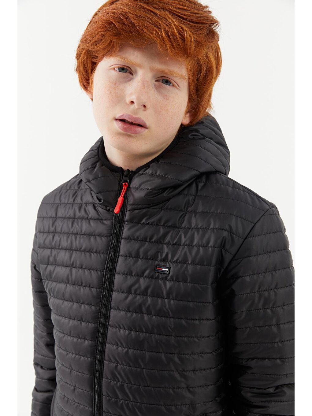 Siyah Erkek Çocuk  Polarlı Kapüşonlu Mont RMK-001-A-3