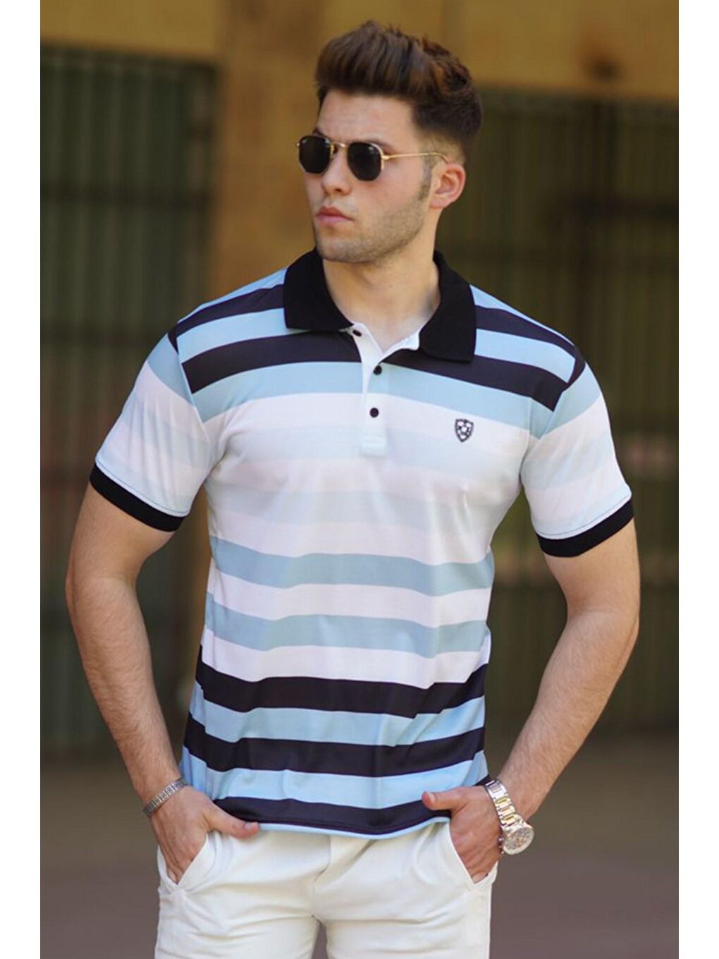 Siyah Polo Yaka Erkek Tişört 5279