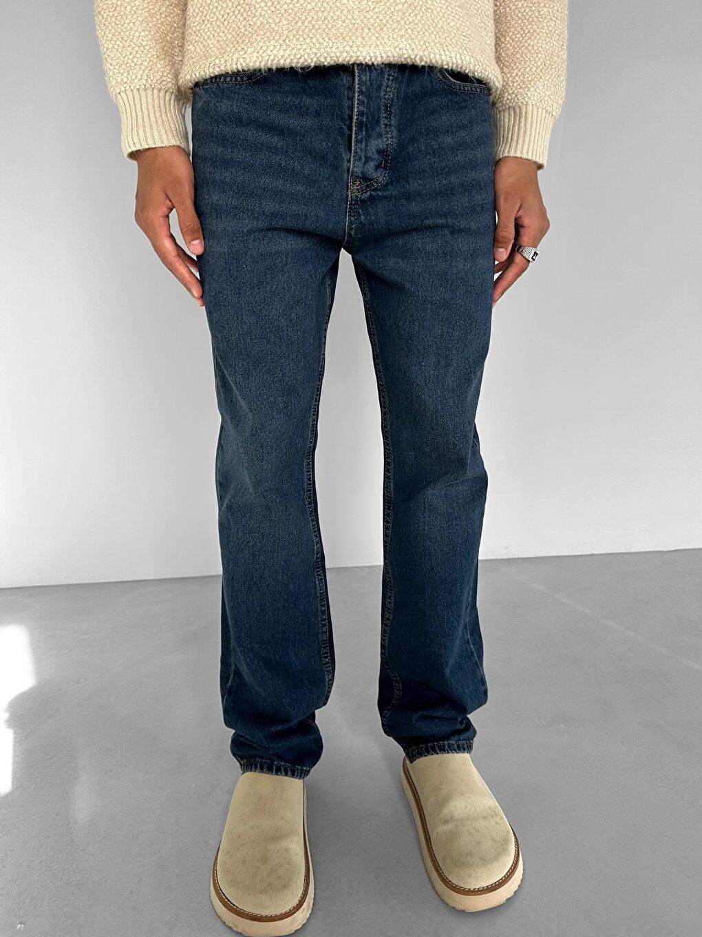 Erkek Baggy Fit Jean Pantolon Lacivert