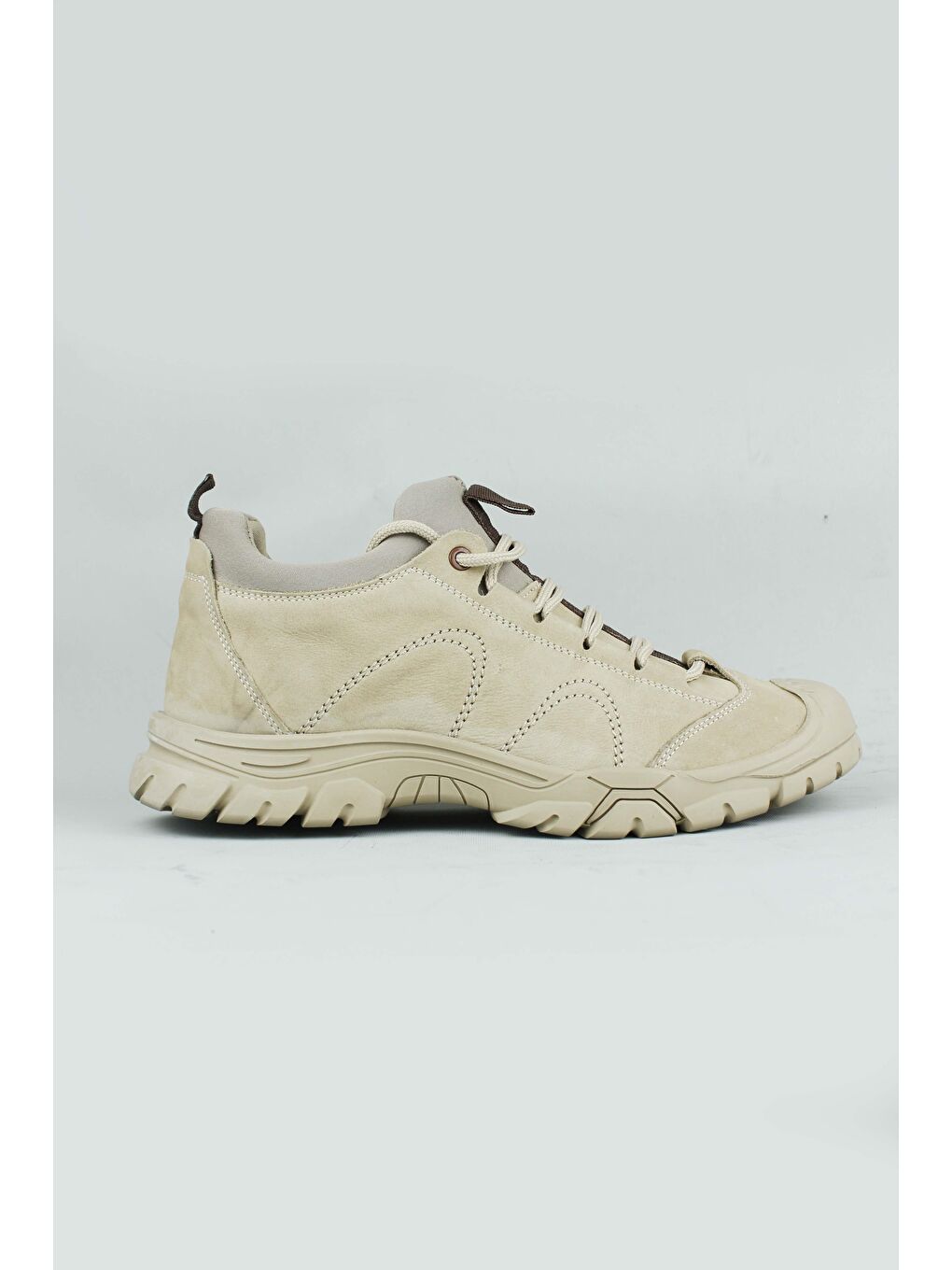 Bej Marion Erkek Hakiki Hakiki Nubuk Bağcıklı Deri Bot