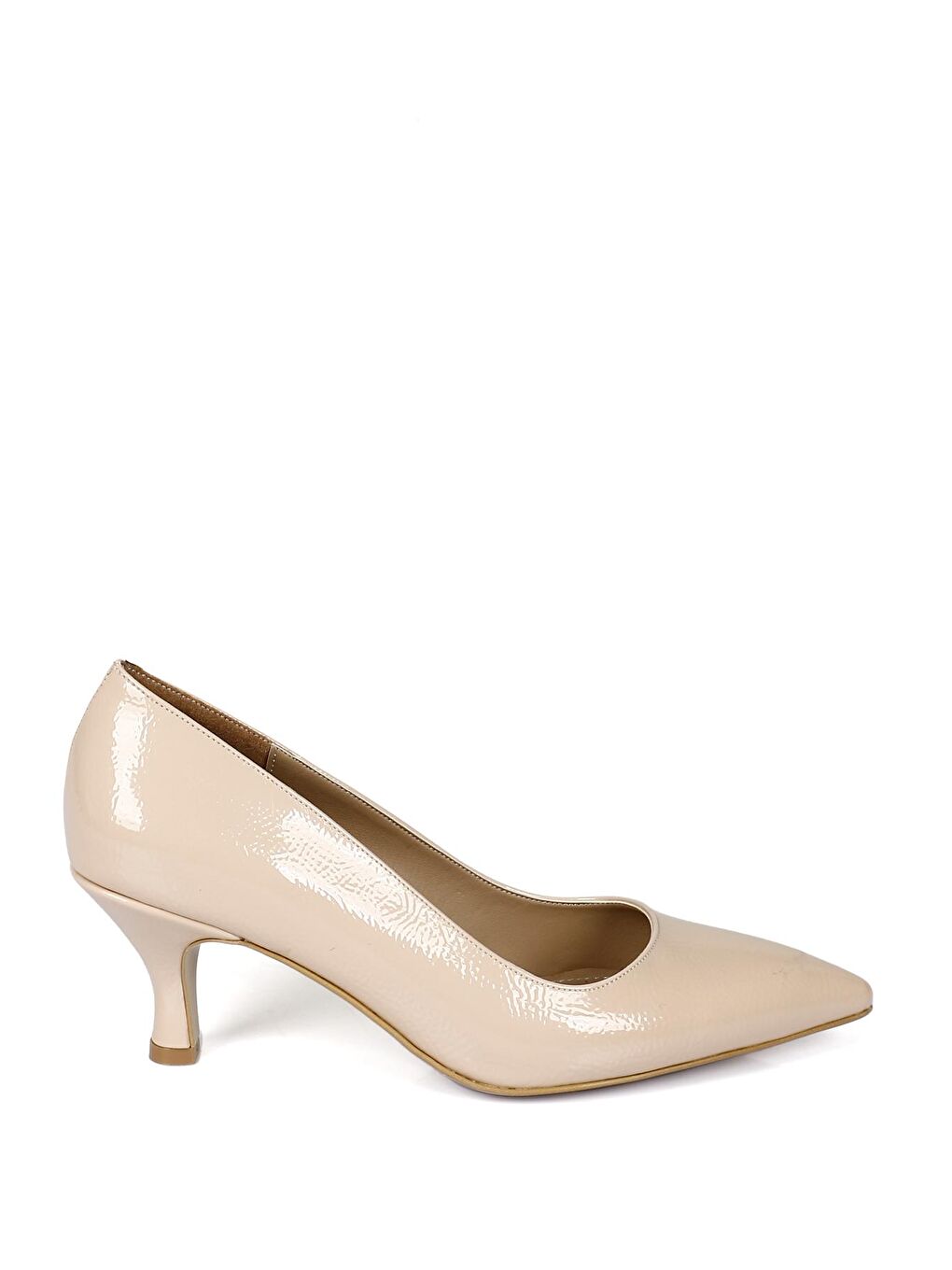 Bej Sivri Burun İnce Ökçe Kadın Topuklu Ayakkabı 37179-1