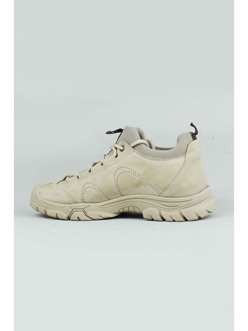 Bej Marion Erkek Hakiki Hakiki Nubuk Bağcıklı Deri Bot-1