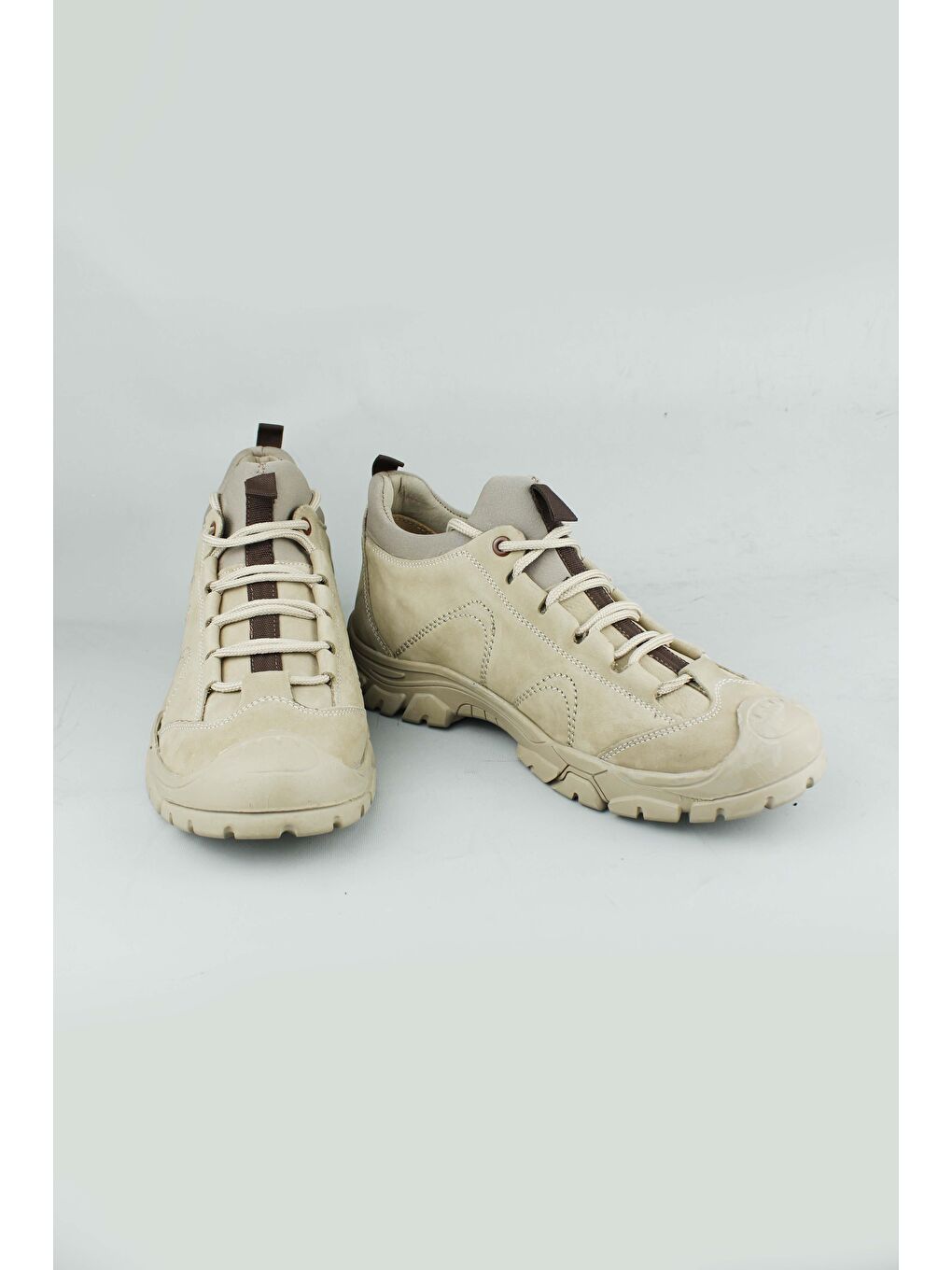 Bej Marion Erkek Hakiki Hakiki Nubuk Bağcıklı Deri Bot-2