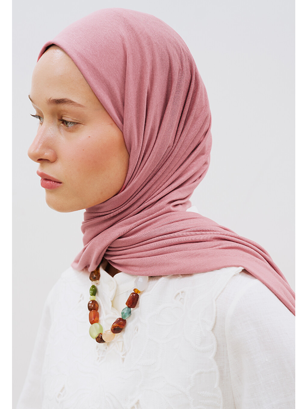 Pembe Penye Şal Gül Yaprağı-2