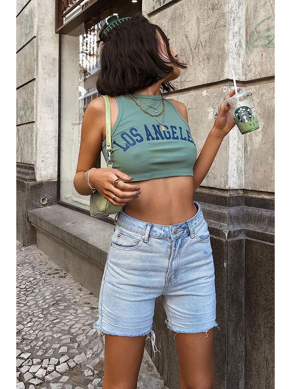 Mavi Yüksek Bel Basic Şort Mg1745-1