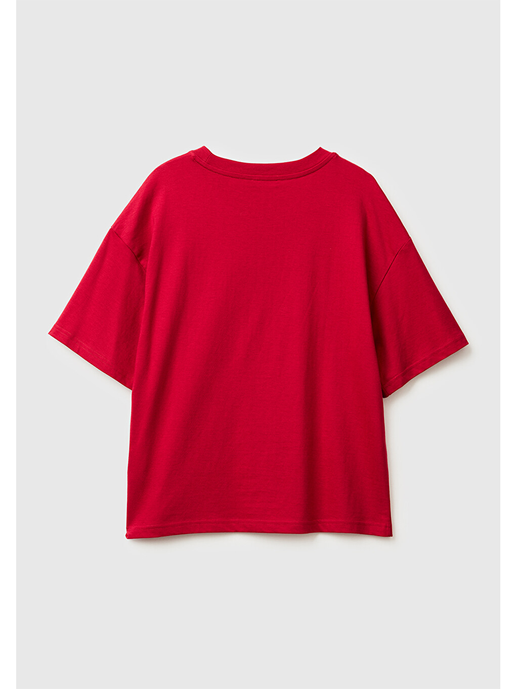 Kadın Fuşya %100 Pamuk Önü Yazı Baskılı Bisiklet Yaka T-shirt-3