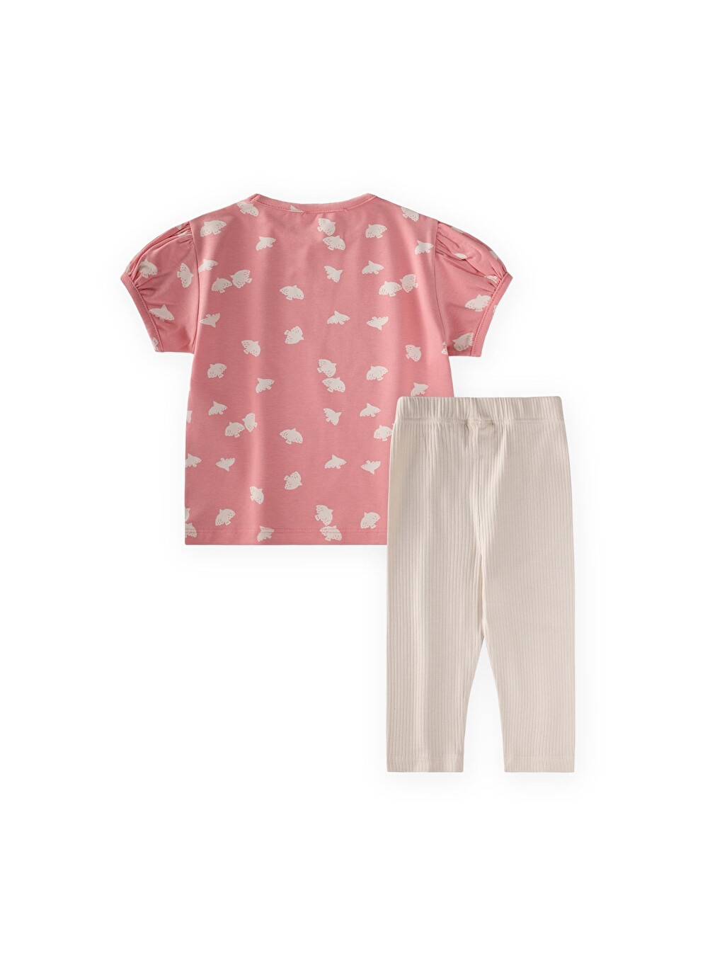 Taytlı T-shirt Takım 1-7 Yaş Pembe-1