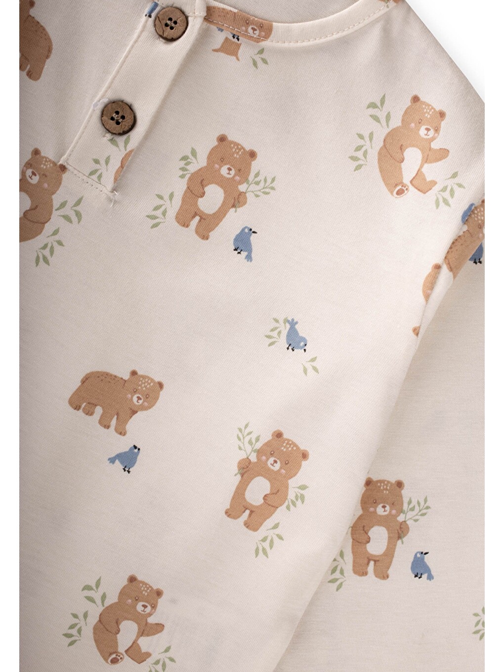 Animal Desenli Pijama Takım 1-5 Yaş Ekru-2