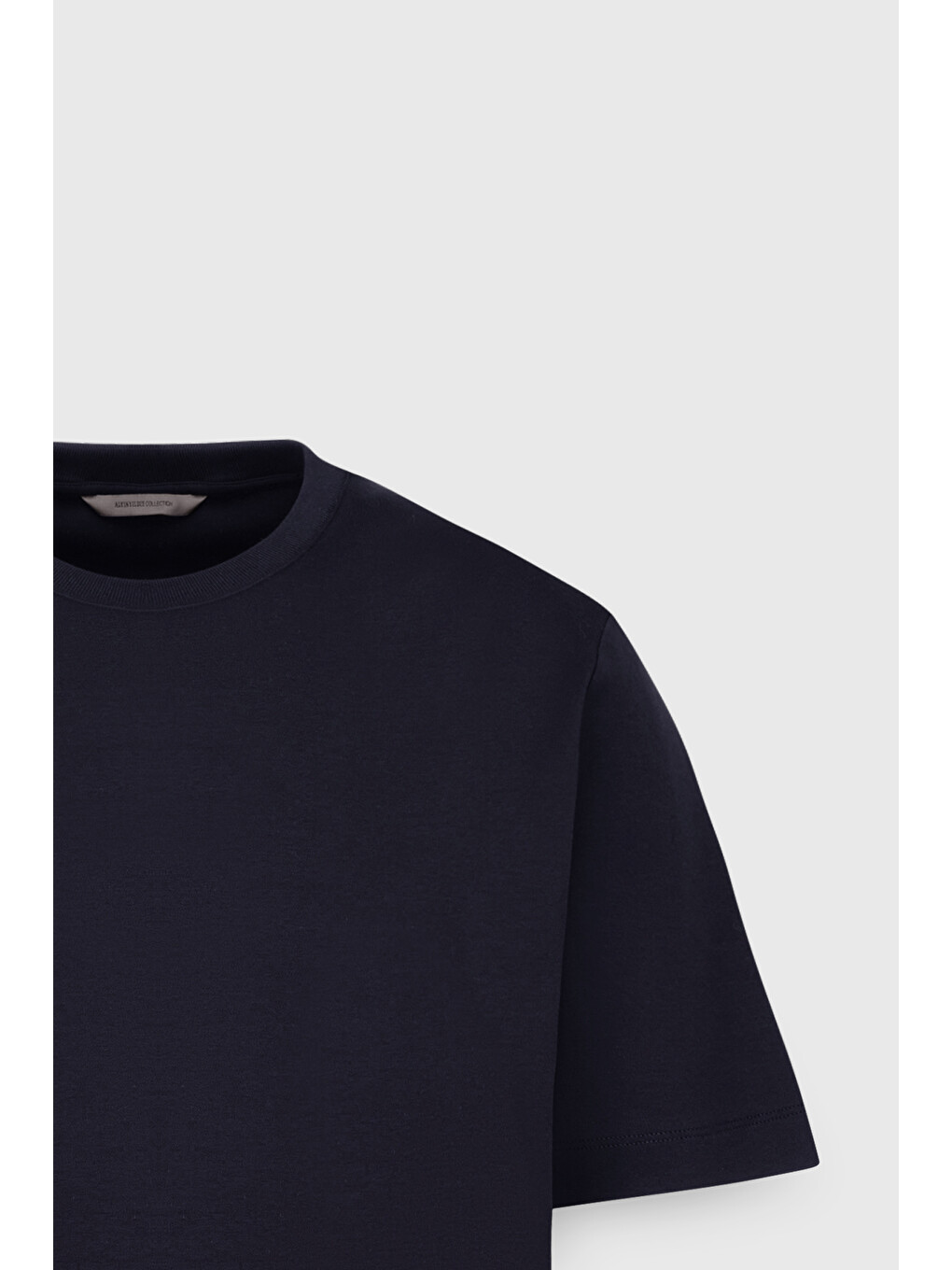 Erkek Lacivert %100 Pamuk Modern Fit Normal Kesim Bisiklet Yaka Tişört-7