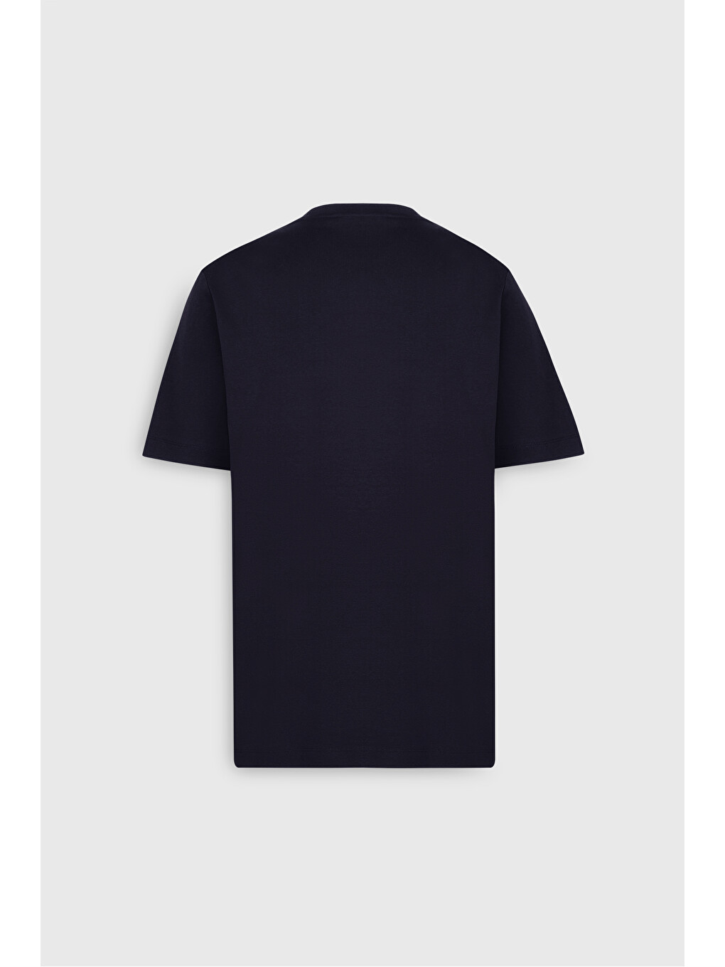 Erkek Lacivert %100 Pamuk Modern Fit Normal Kesim Bisiklet Yaka Tişört-9