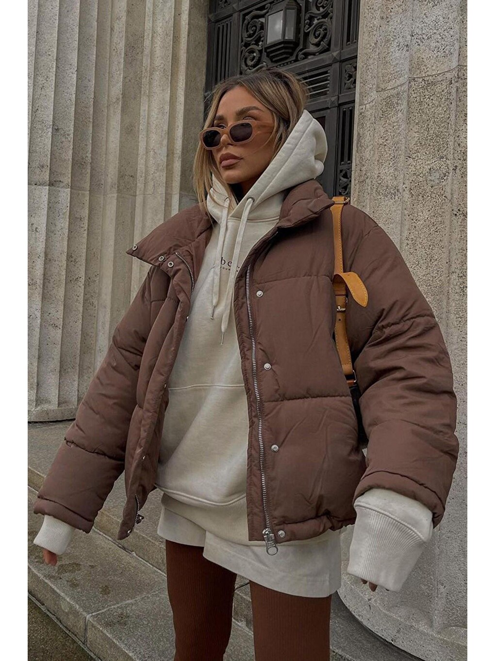 Kahverengi Oversize Basic Mont Mg1549