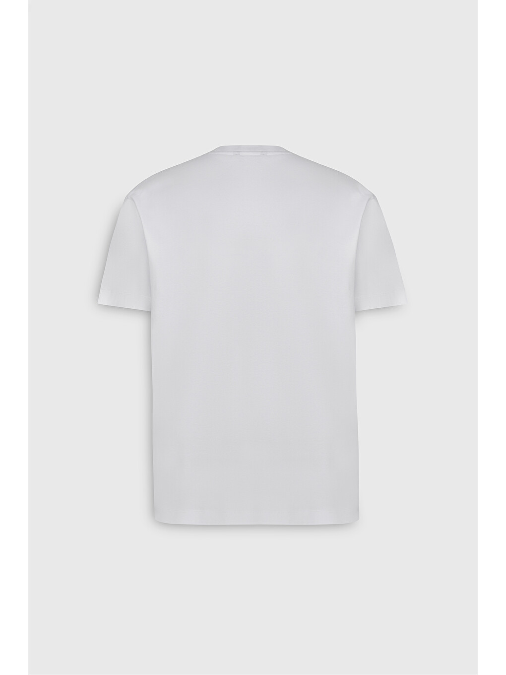 Erkek Beyaz %100 Pamuk Modern Fit Normal Kesim Bisiklet Yaka Tişört-8