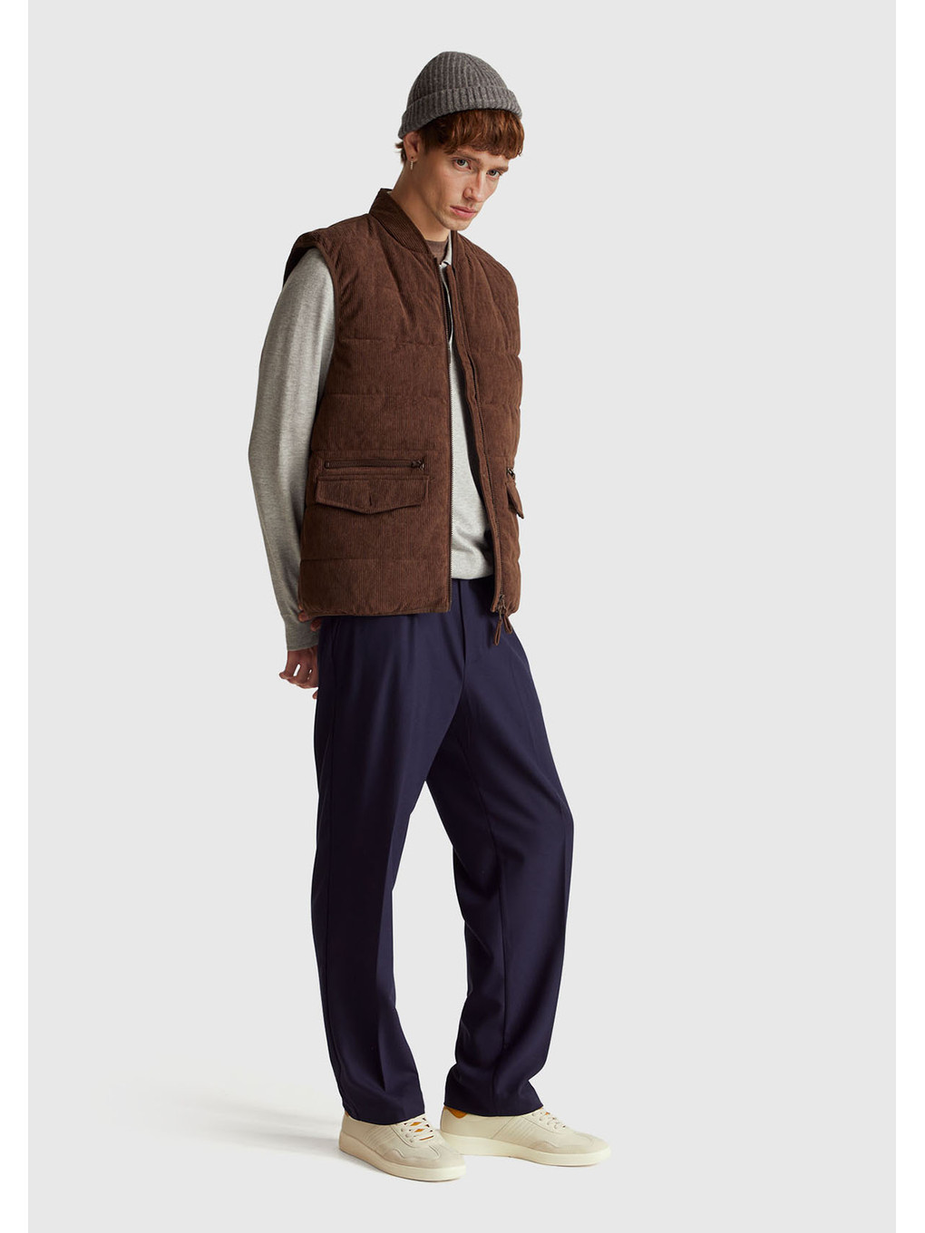 Erkek Lacivert Viskoz Karışımlı Beli İpli Regular Fit Chino Pantolon-4