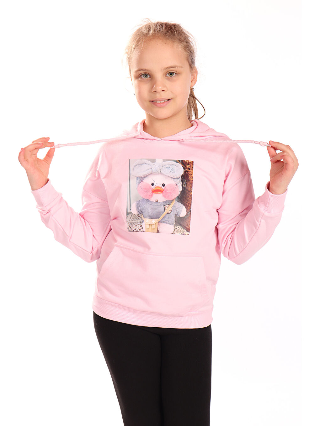 Pembe Kız Çocuk Baskılı Sweatshirt-2