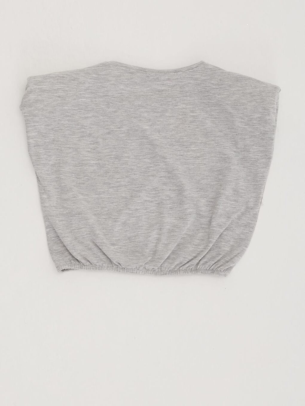 Gri Kız Çocuk Vatkalı Flowers Love Tişört-3