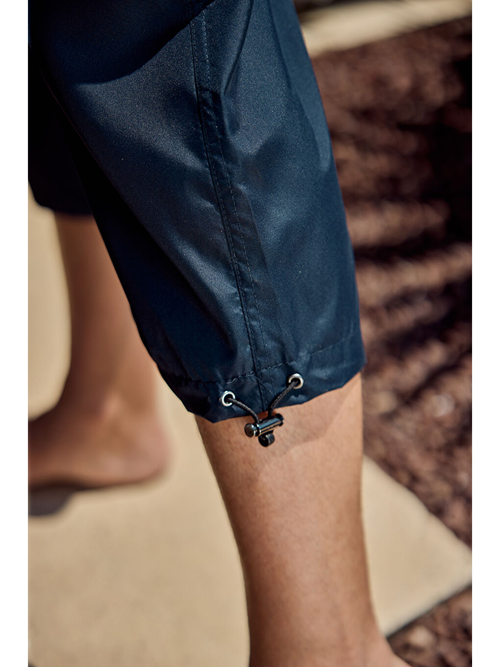 Erkek Havuz Deniz Uzun Kapri Şort Mayo RKS-01 Lacivert-4