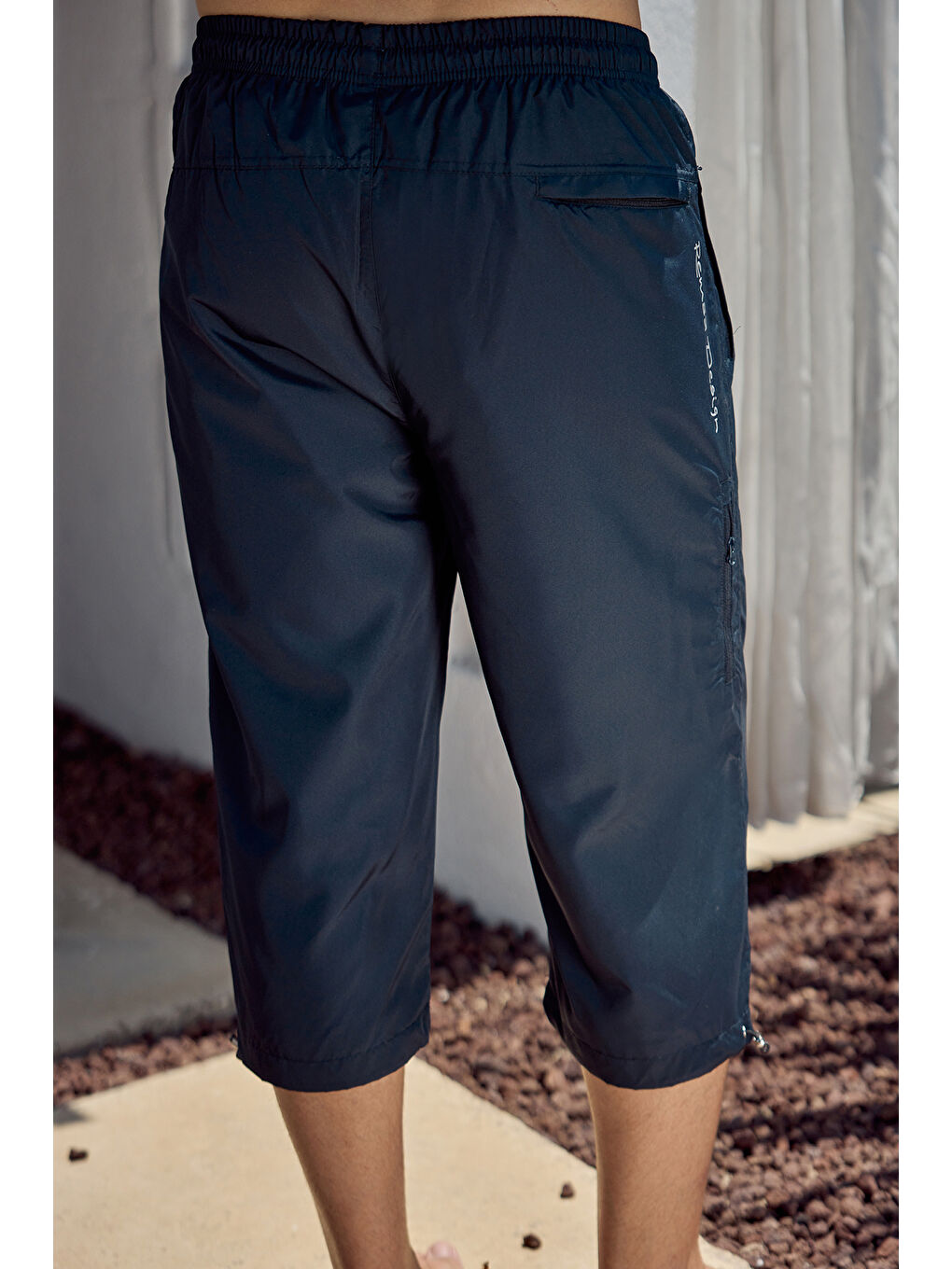 Erkek Havuz Deniz Uzun Kapri Şort Mayo RKS-01 Lacivert-5