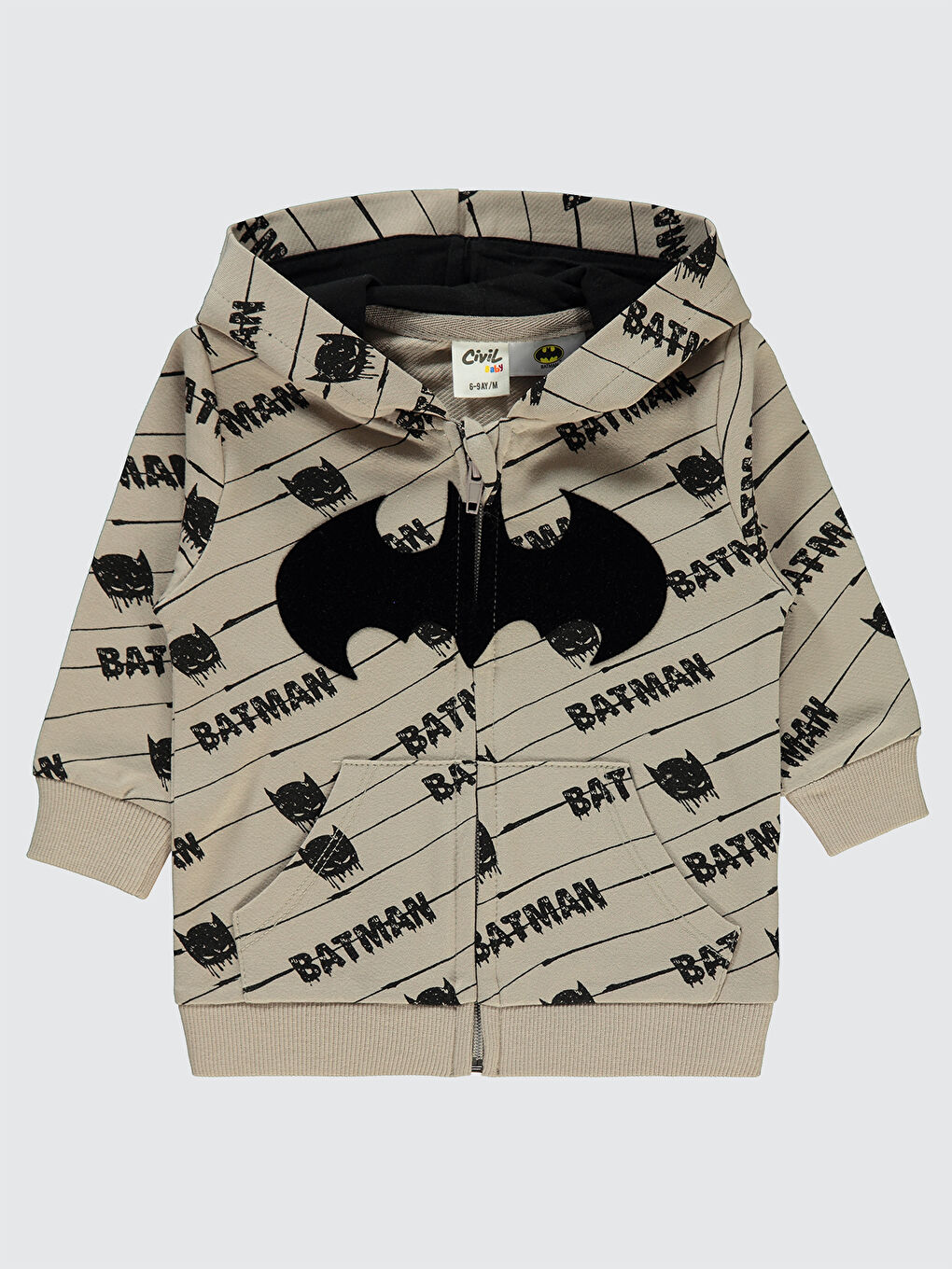 Batman Erkek Bebek Hırka 6-18 Ay Açık Bej