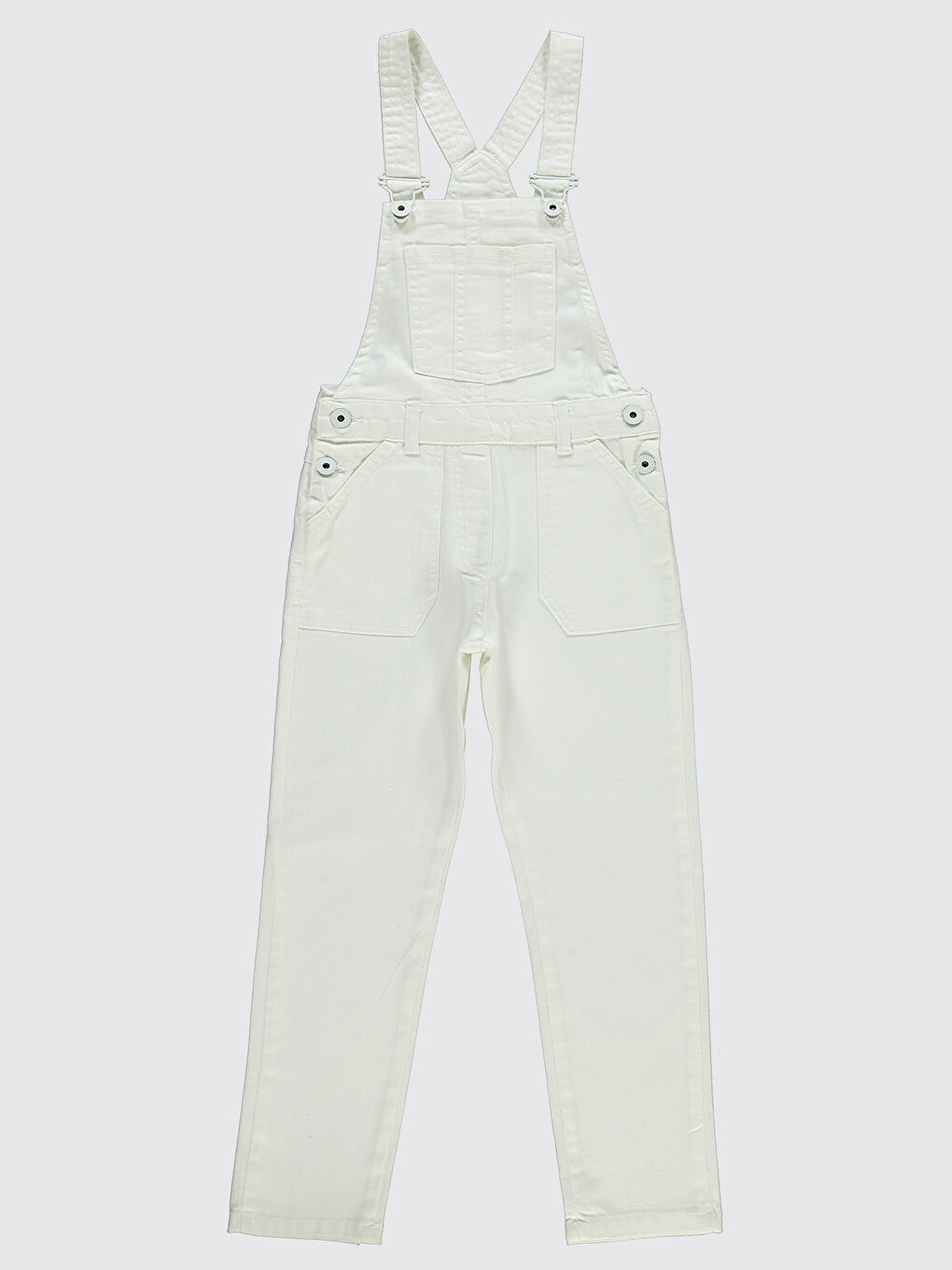 Kız Çocuk Salopet 10-13 Yaş Beyaz