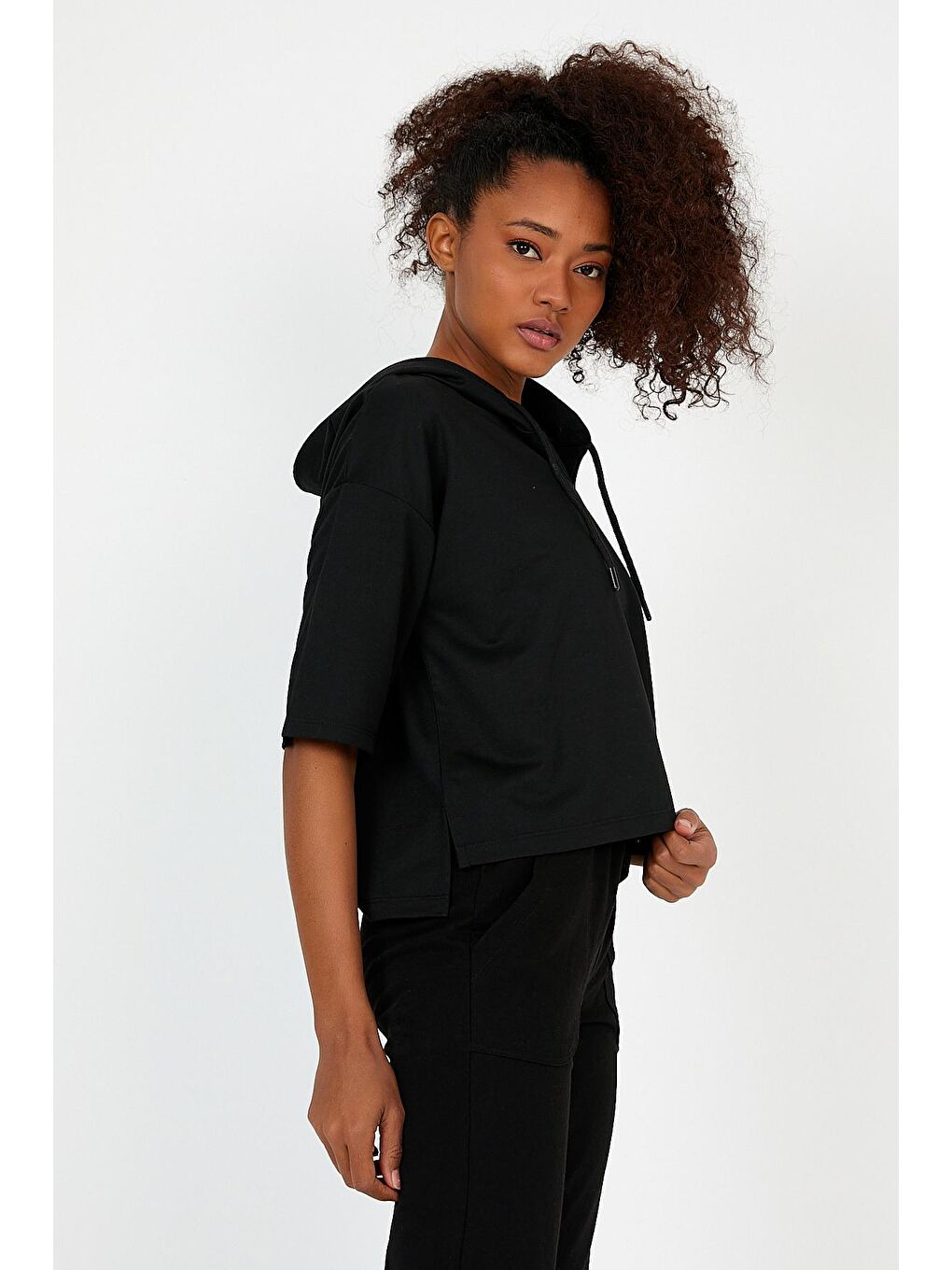 GOLYAT Kadın Sweatshirt Siyah-3