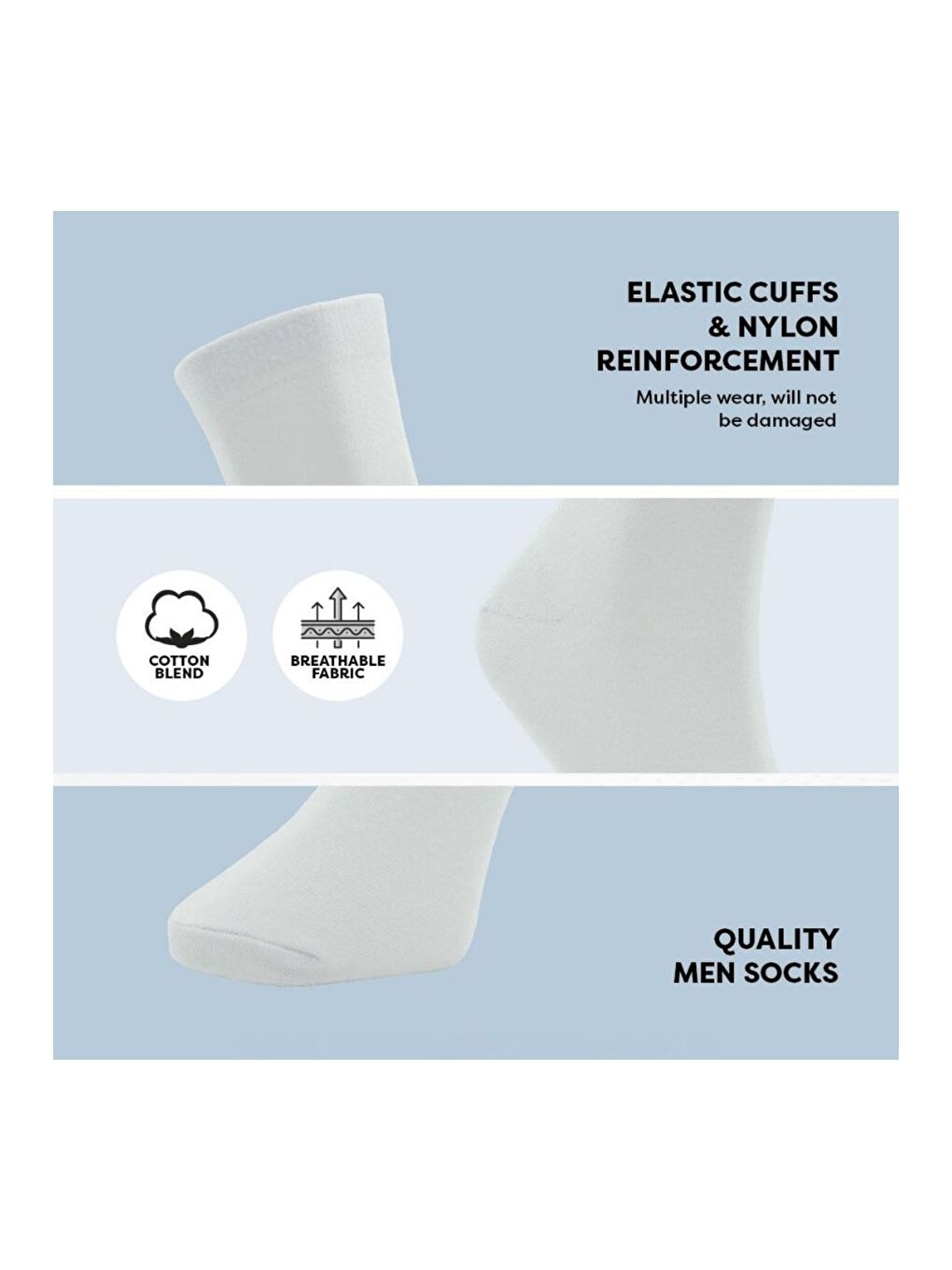 10'lu Erkek Beyaz Pamuklu Kaliteli Yumuşak Nefes Alabilen Dayanıklı Premium Kutulu Soket Çorap-1