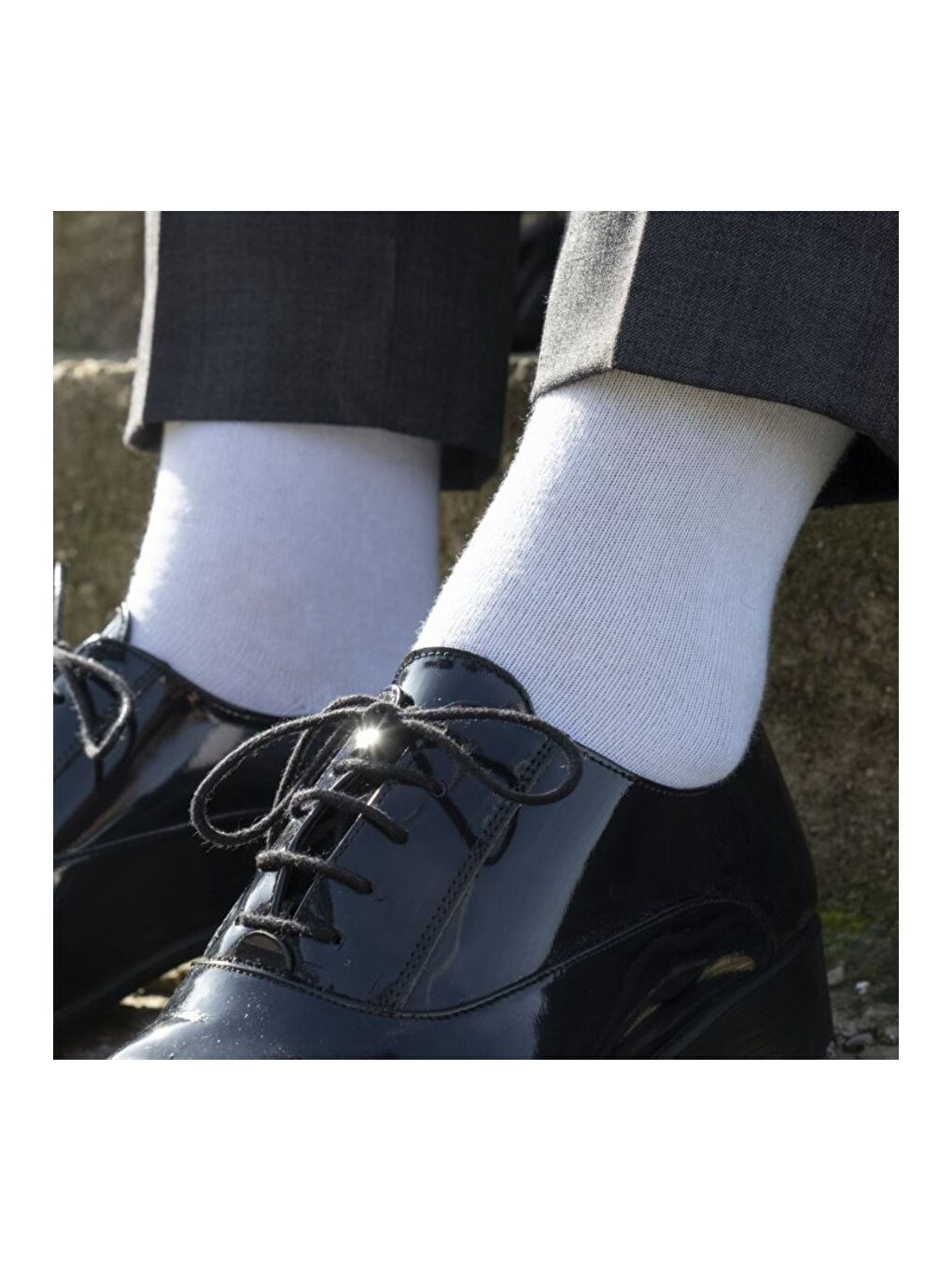 10'lu Erkek Beyaz Pamuklu Kaliteli Yumuşak Nefes Alabilen Dayanıklı Premium Kutulu Soket Çorap-2