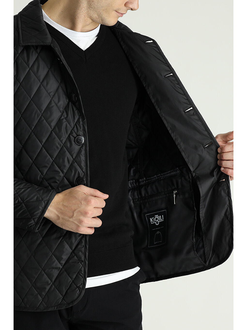 Siyah Kapitone Mont-5