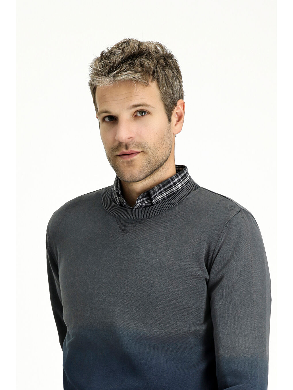 Mavi Bisiklet Yaka Regular Fit Desenli Pamuk Triko Kazak-2