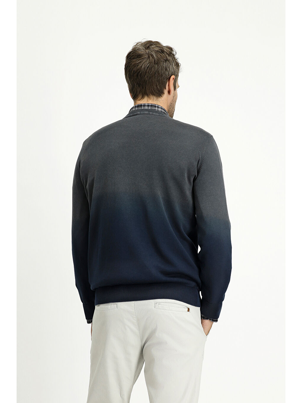 Mavi Bisiklet Yaka Regular Fit Desenli Pamuk Triko Kazak-4