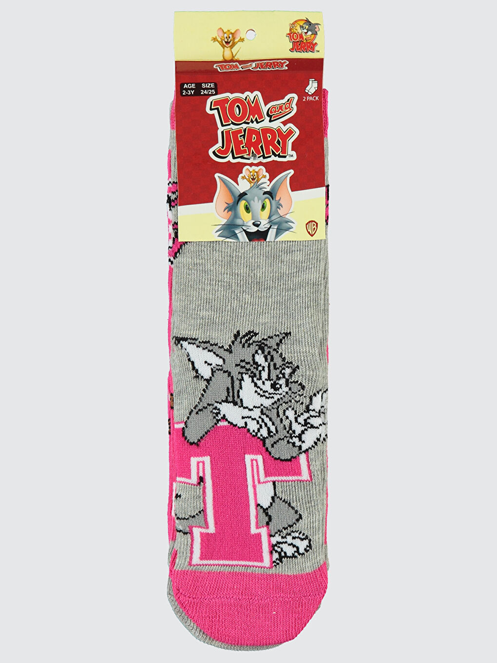 Tom And Jerry Kız Çocuk 2'li Çorap 2-12 Yaş Pembe-1