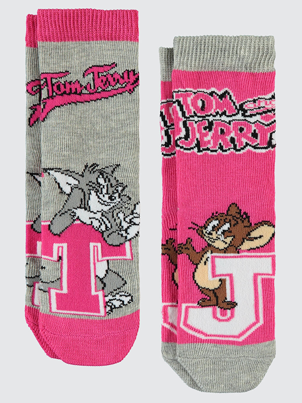 Tom And Jerry Kız Çocuk 2'li Çorap 2-12 Yaş Pembe