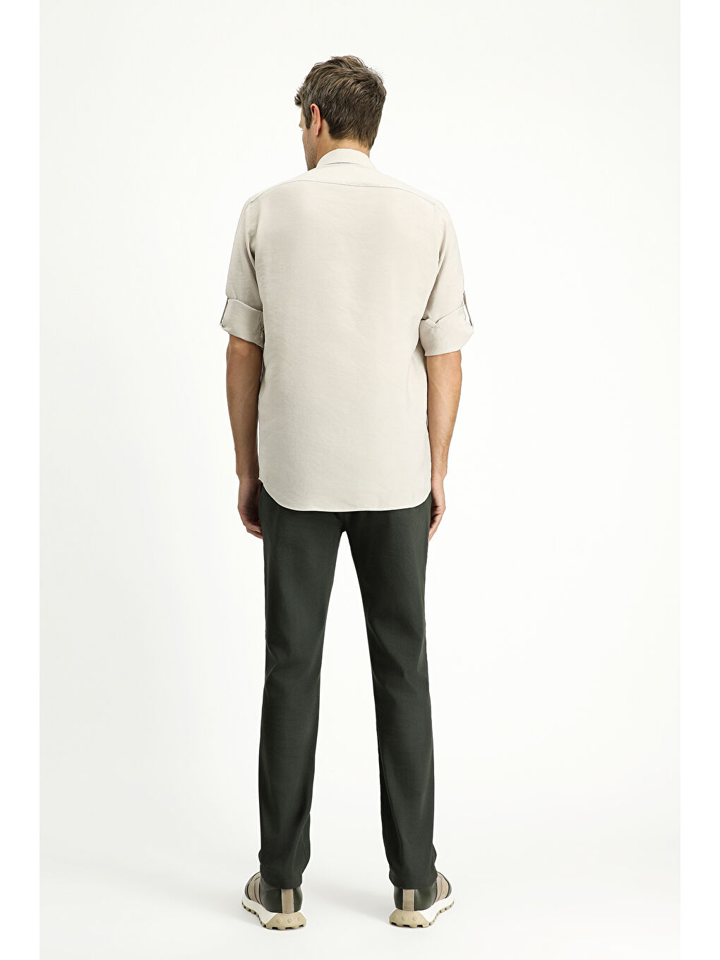 Haki Regular Fit Elastanlı Kanvas / Chino Pantolon-3