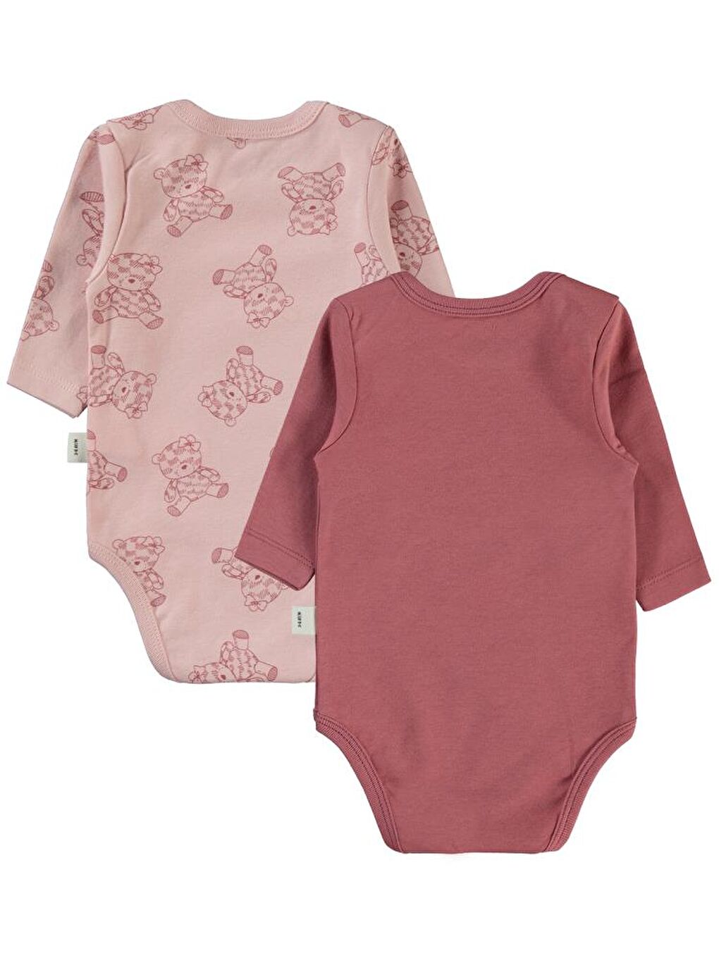 Baby Cute Bear Baskılı 3-18 Çıtçıtlı Badi - Bordo 3-6 Ay-2