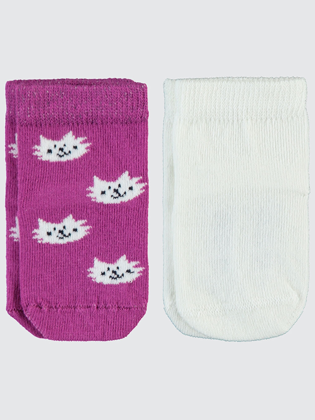 Kız Bebek Çorap Set 6-18 Ay Beyaz-Mor-2