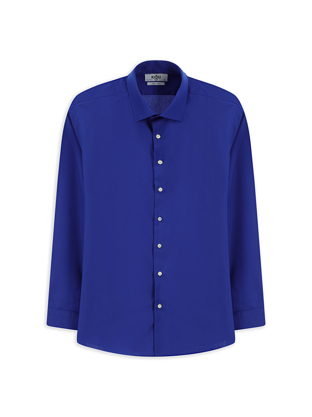 Mavi Uzun Kol Slim Fit Dar Kesim Klasik Non Iron Pamuklu Gömlek-6