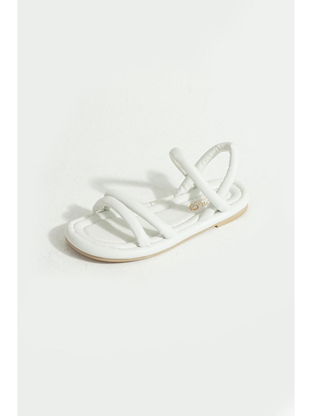 Beyaz Çift Bant Rahat Taban Kadın Sandalet 007-75-23-1
