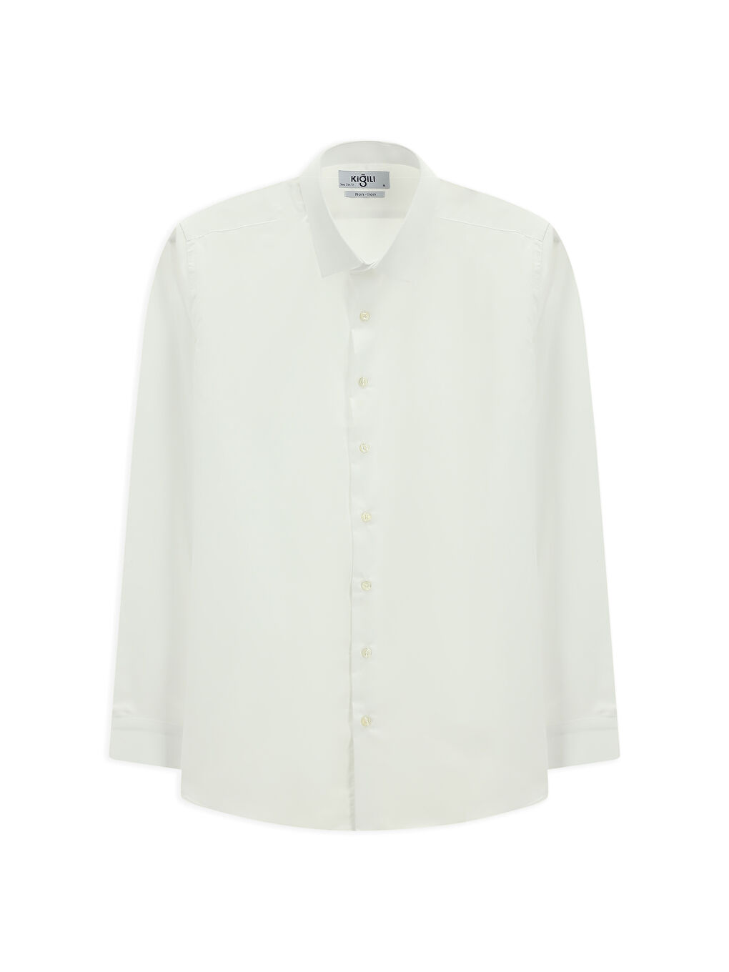 Beyaz Uzun Kol Slim Fit Dar Kesim Klasik Non Iron Pamuklu Gömlek-6