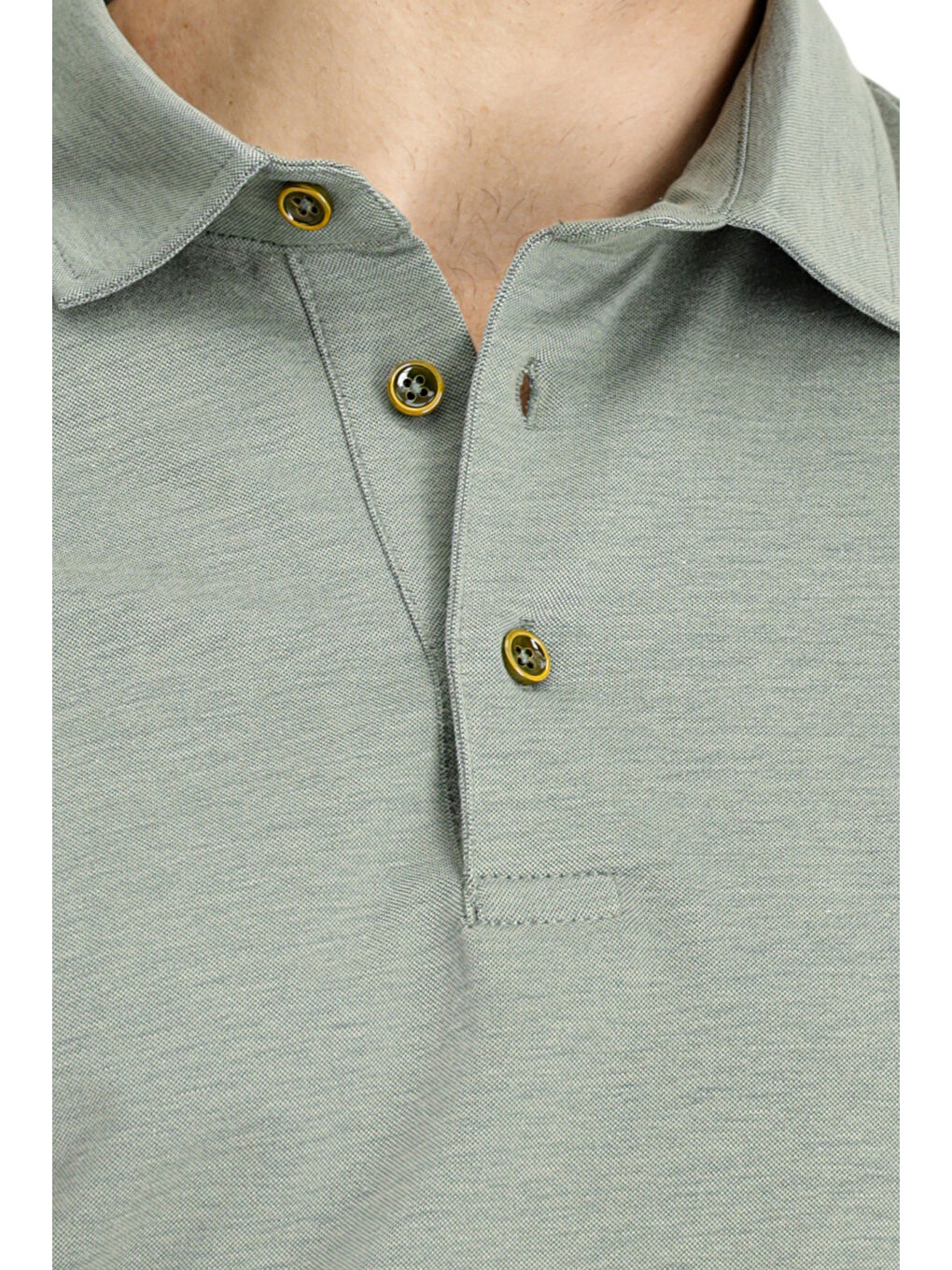 Haki Slim Fit Dar Kesim Pamuklu Polo Yaka Tişört-6