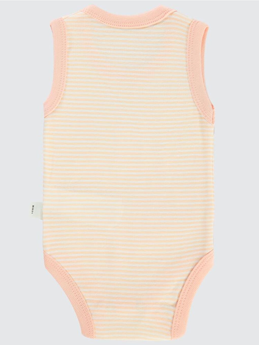 Pembe Baby Çizgili Empirme 1-36 Ay Çıtçıtlı Badi - Pudra 24-36 Ay