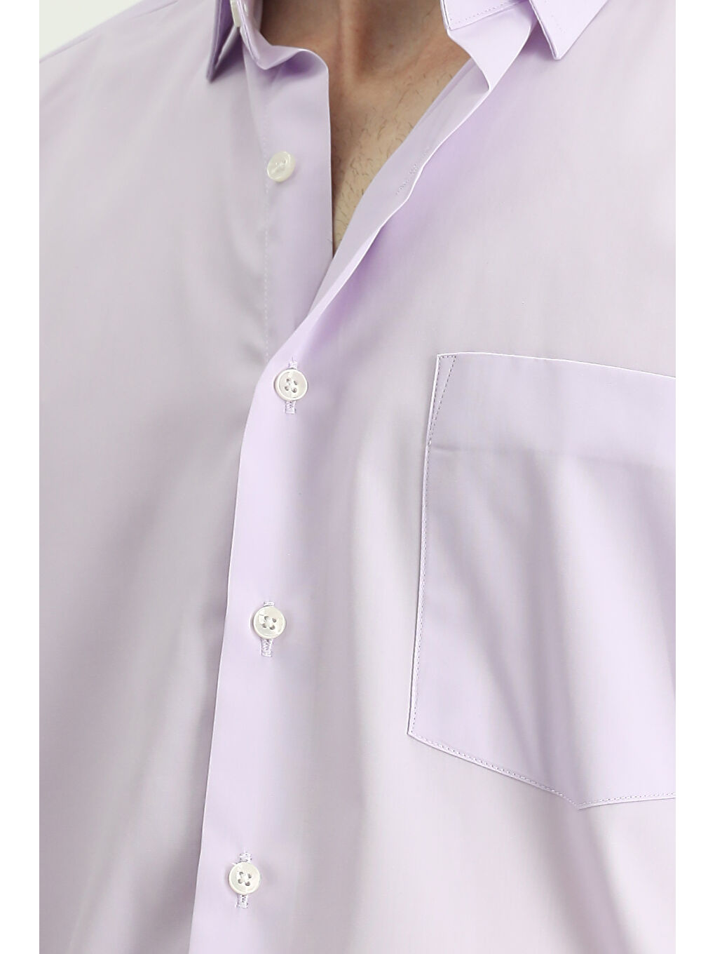 Pembe Uzun Kol Klasik Pamuklu Bambu Gömlek-5