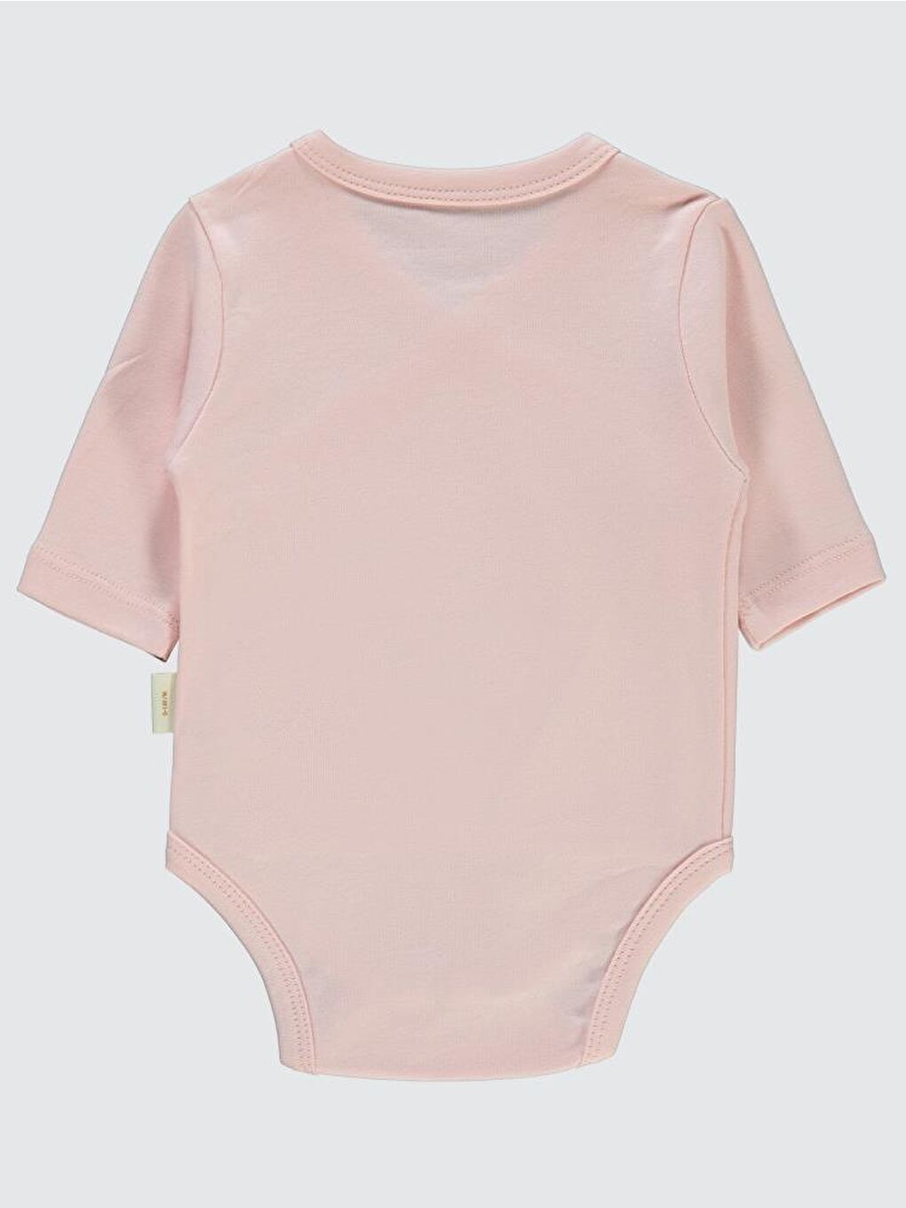Baby Organik Pamuklu Kruvaze 0-6 Ay Çıtçıtlı Badi - Pembe 6-9 Ay-1