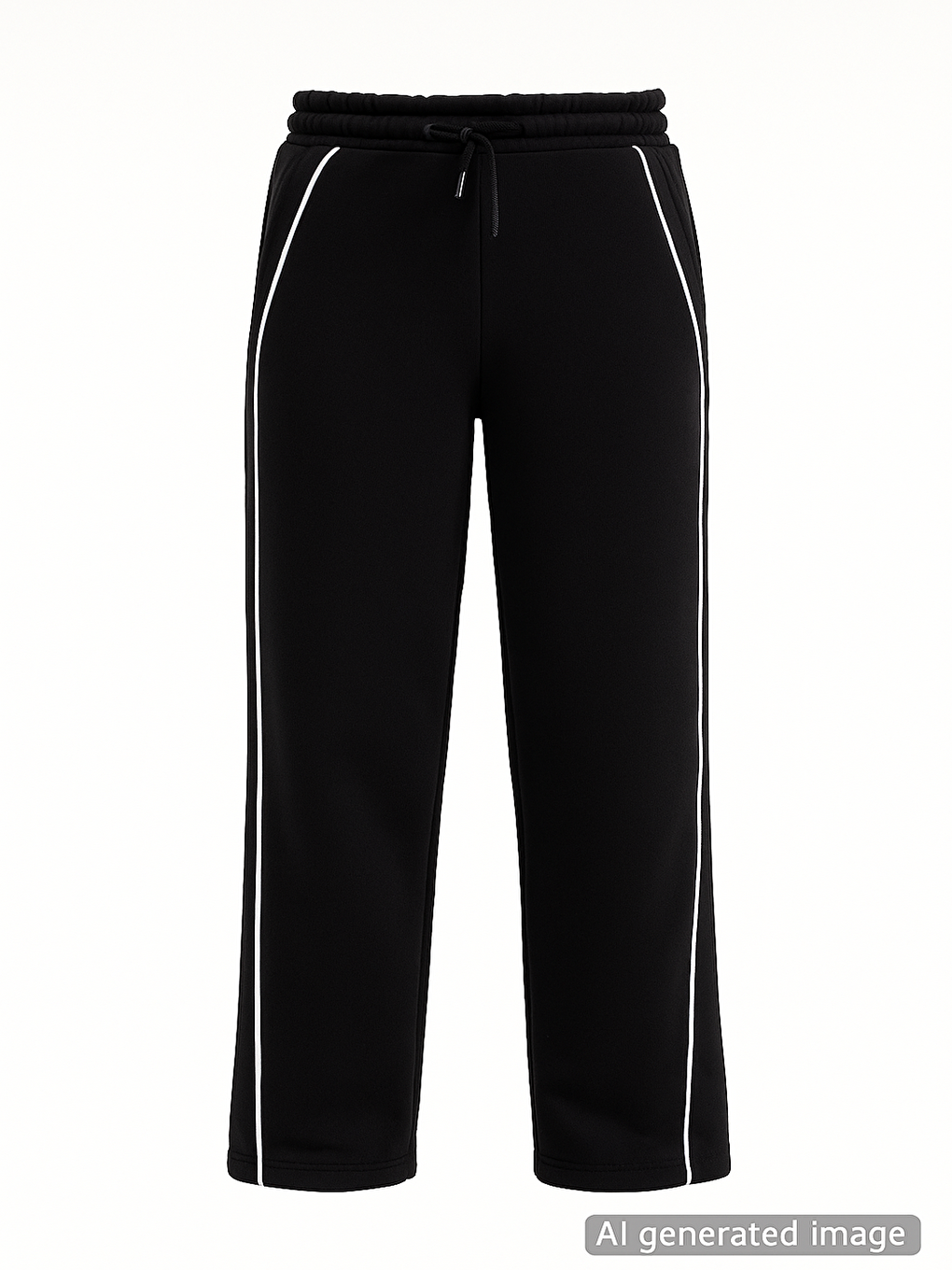 Siyah Yanları Şeritli Geniş Paça Kız Çocuk Şardonlu Eşofman Altı 21467